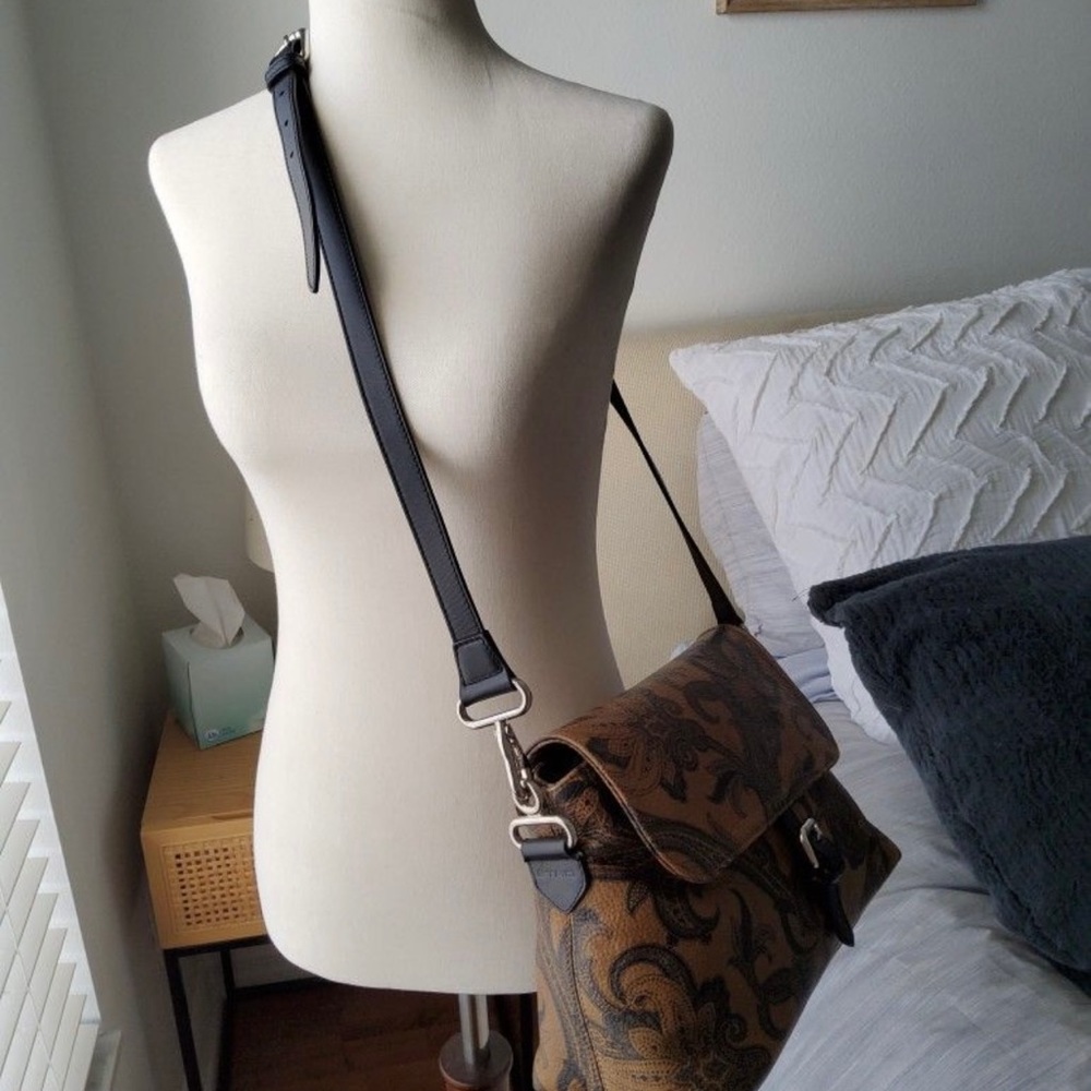 Etro Crossbody Small Bag Brown and Black Paisley - Picture 2 of 10